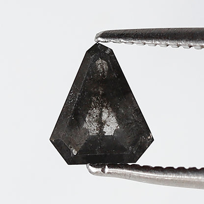 0.81 Ct 6.70 MM Modified Triangle Shape Salt and Pepper Natural Loose Gray Black Color Diamond