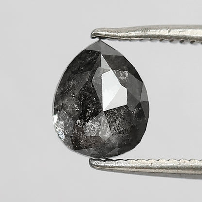 1.30 CT pear Shape Salt and Pepper Diamond 7 MM black grey Color Loose Natural Diamond For Wedding Ring