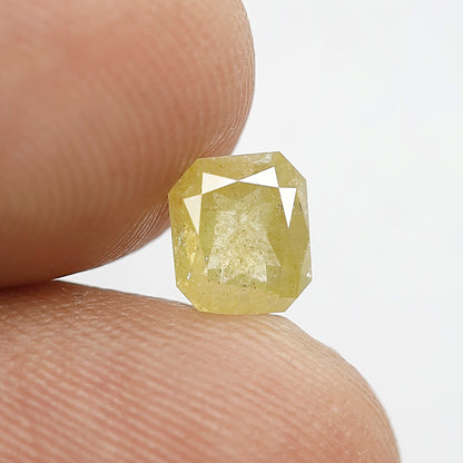 0.79 Ct Asscher Cut Natural Yellowish Rustic Diamond | 5.70 mm Loose Diamond for Women Ring
