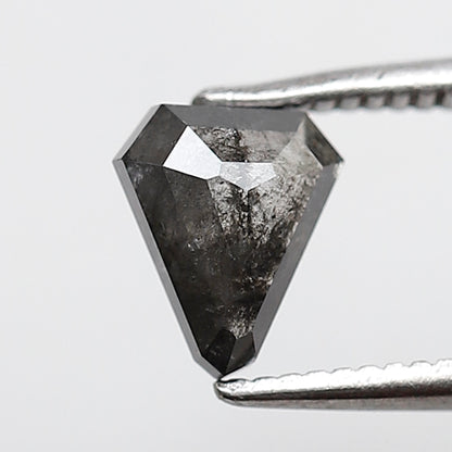 0.81 Ct 6.70 MM Modified Triangle Shape Salt and Pepper Natural Loose Gray Black Color Diamond