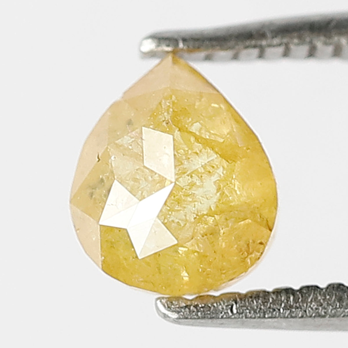 Pear Shape 0.68 Ct Natural Yellowish Rustic Diamond | 6 mm Loose Diamond for Ring