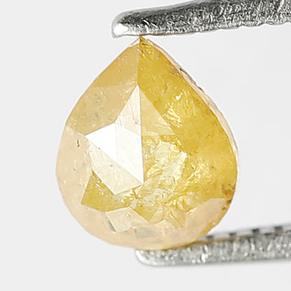 Pear Shape 0.68 Ct Natural Yellowish Rustic Diamond | 6 mm Loose Diamond for Ring