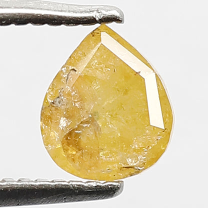 Pear Shape 0.68 Ct Natural Yellowish Rustic Diamond | 6 mm Loose Diamond for Ring