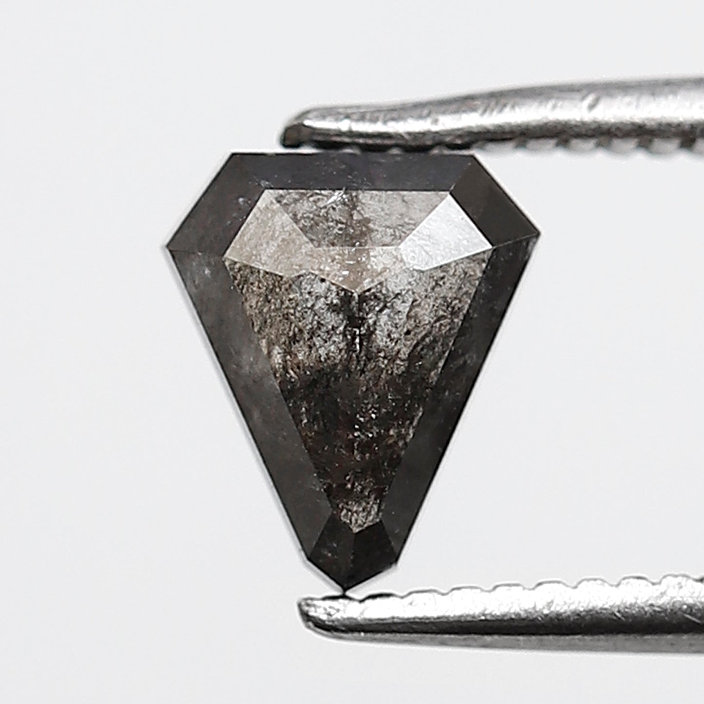 0.81 Ct 6.70 MM Modified Triangle Shape Salt and Pepper Natural Loose Gray Black Color Diamond