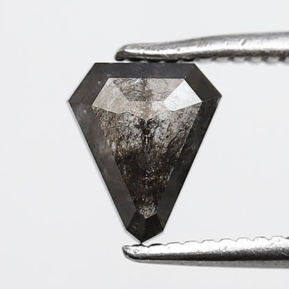 0.81 Ct 6.70 MM Modified Triangle Shape Salt and Pepper Natural Loose Gray Black Color Diamond