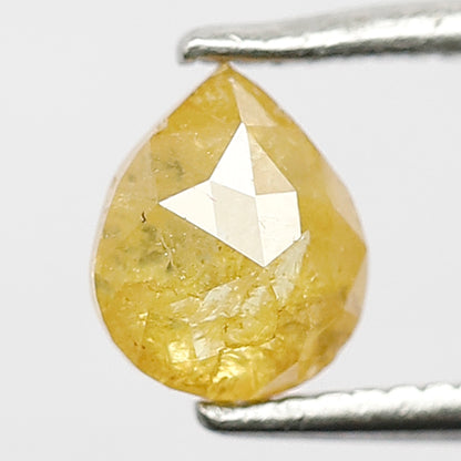 Pear Shape 0.68 Ct Natural Yellowish Rustic Diamond | 6 mm Loose Diamond for Ring