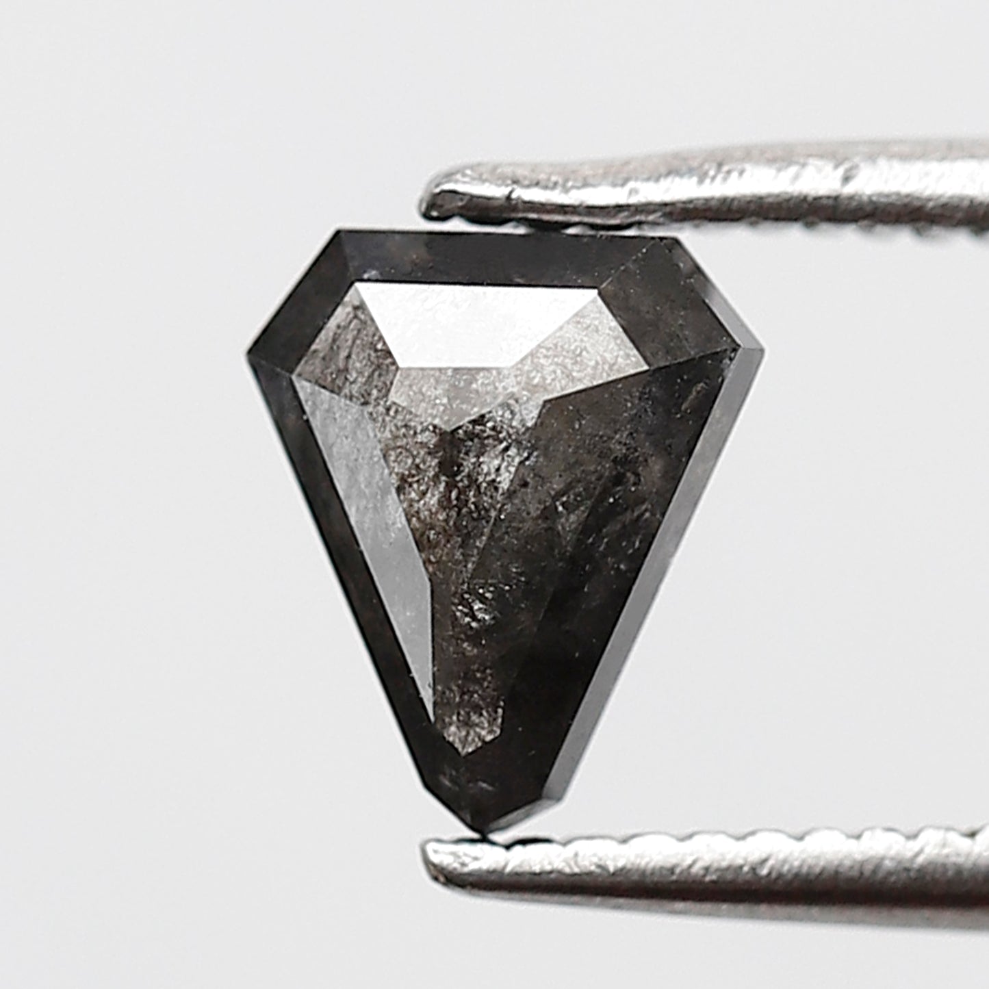 0.81 Ct 6.70 MM Modified Triangle Shape Salt and Pepper Natural Loose Gray Black Color Diamond