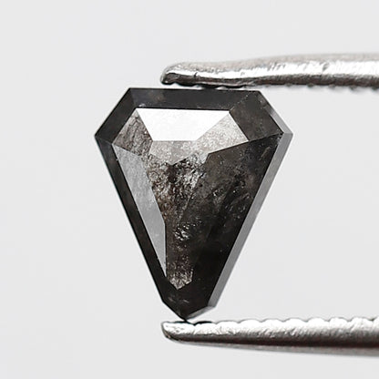 0.81 Ct 6.70 MM Modified Triangle Shape Salt and Pepper Natural Loose Gray Black Color Diamond
