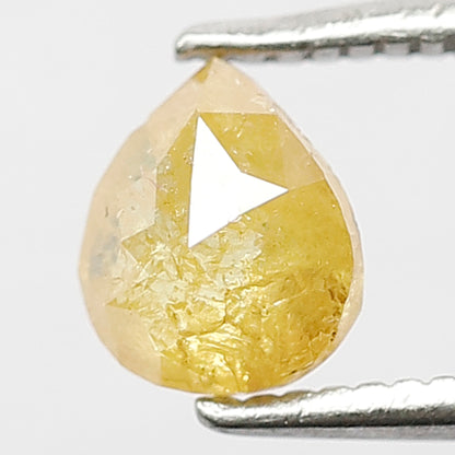 Pear Shape 0.68 Ct Natural Yellowish Rustic Diamond | 6 mm Loose Diamond for Ring