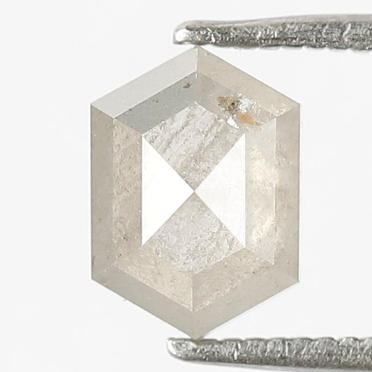 1.53 CT Elongated Hexagon shape White Translucent color 8 MM Ethically Sourced Loose Salt and Pepper Diamond ideal for making Proposal Ring