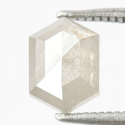 1.53 CT Elongated Hexagon shape White Translucent color 8 MM Ethically Sourced Loose Salt and Pepper Diamond ideal for making Proposal Ring