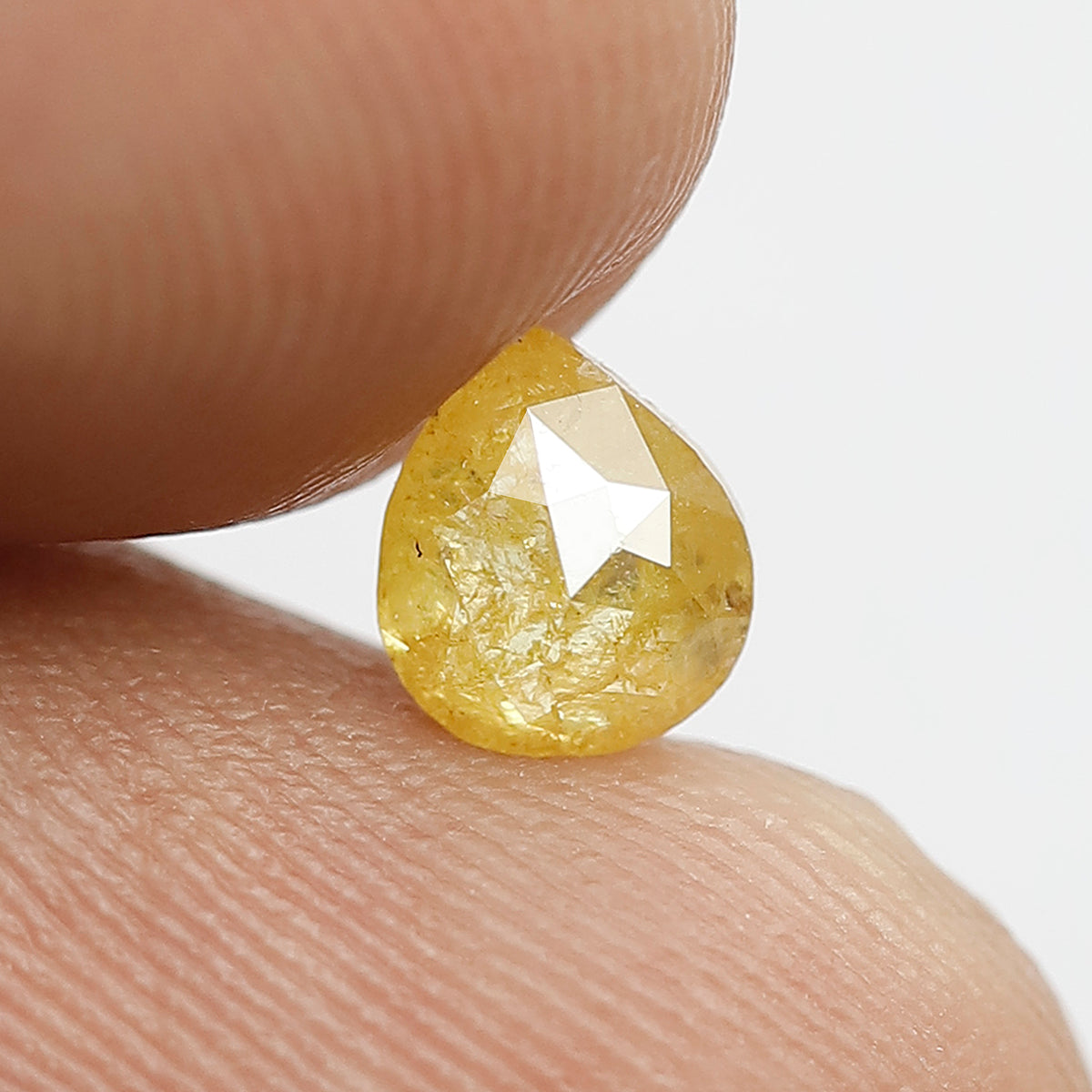 Pear Shape 0.68 Ct Natural Yellowish Rustic Diamond | 6 mm Loose Diamond for Ring