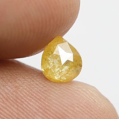 Pear Shape 0.68 Ct Natural Yellowish Rustic Diamond | 6 mm Loose Diamond for Ring