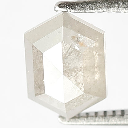 1.53 CT Elongated Hexagon shape White Translucent color 8 MM Ethically Sourced Loose Salt and Pepper Diamond ideal for making Proposal Ring