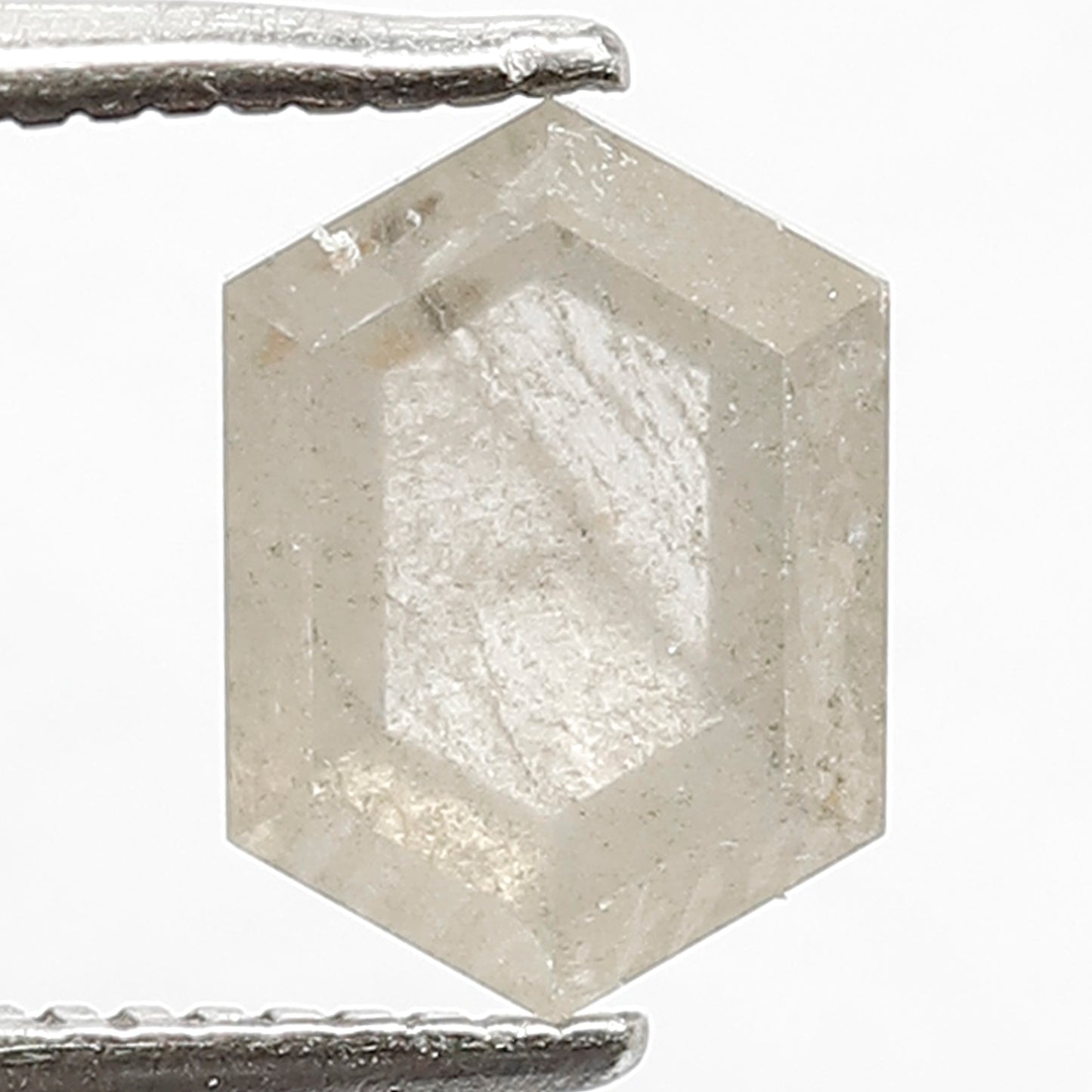 1.53 CT Elongated Hexagon shape White Translucent color 8 MM Ethically Sourced Loose Salt and Pepper Diamond ideal for making Proposal Ring