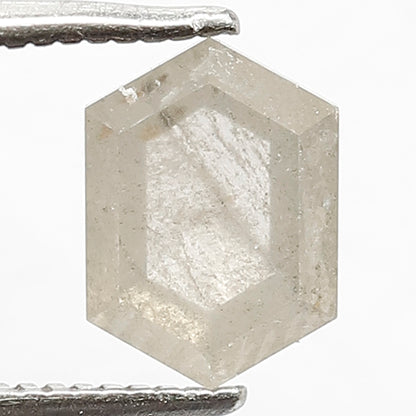 1.53 CT Elongated Hexagon shape White Translucent color 8 MM Ethically Sourced Loose Salt and Pepper Diamond ideal for making Proposal Ring