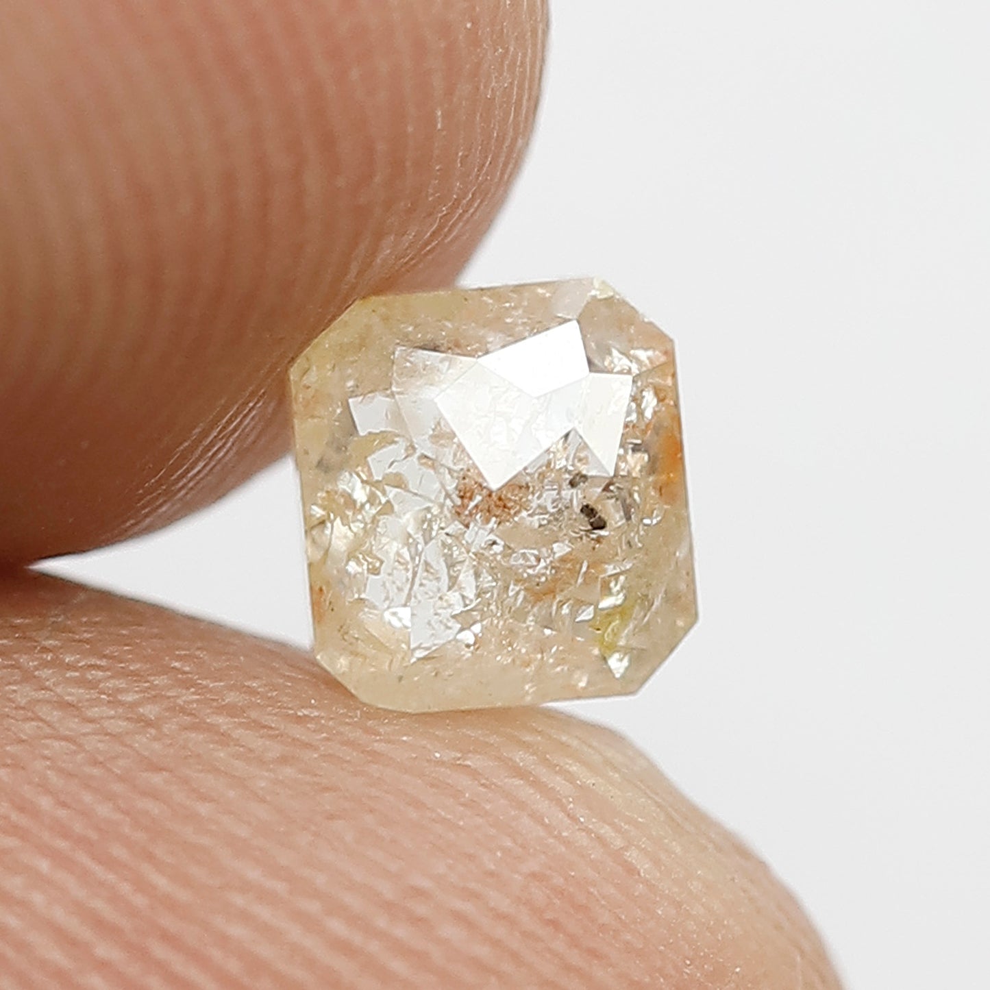 0.82 CT Asscher cut Rustic Diamond Natural Light Yellow 5.40 CT Loose Diamond