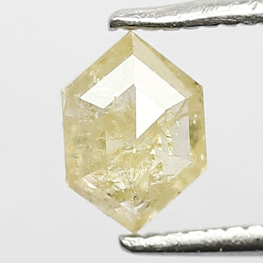 0.66 CT Hexagon Shape Rustic Loose Diamond Natural 6.50 MM Yellowish Green Earth Mined Diamond For Wedding Ring