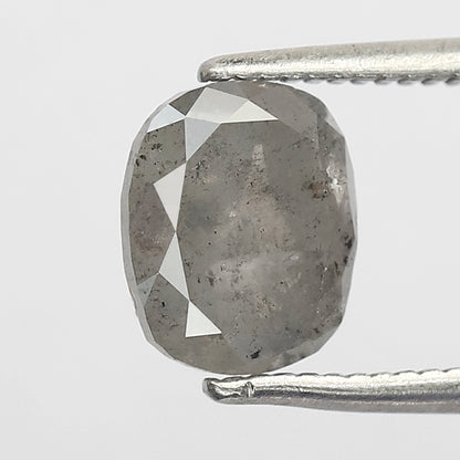1.79 CT oval Shape Salt and Pepper Diamond 7.60 MM black grey Color Loose Natural Diamond For Wedding Ring