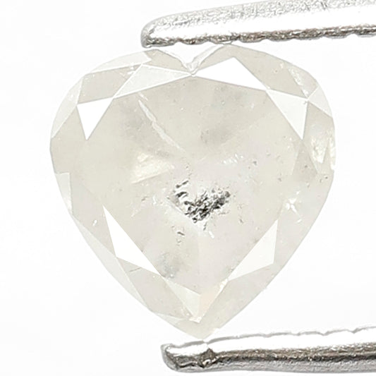 1.20 CT Smoky White Heart Shaped Fully Polished Natural Loose Salt and Pepper Diamond ideal for making Loose Halo Design Pendant