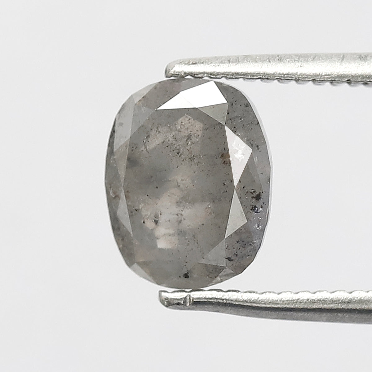 1.79 CT oval Shape Salt and Pepper Diamond 7.60 MM black grey Color Loose Natural Diamond For Wedding Ring