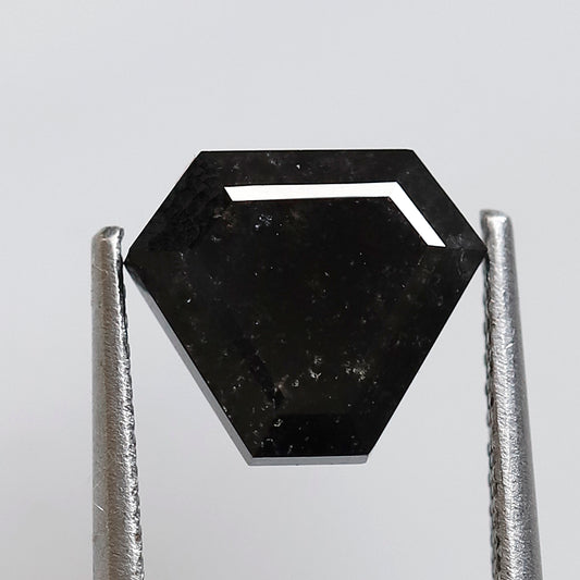 2.38 Ct Natural Geometric cut Diamond, Blackish Gray Salt and Pepper Loose Diamond, Conflict Free Custom Jewelry Stone