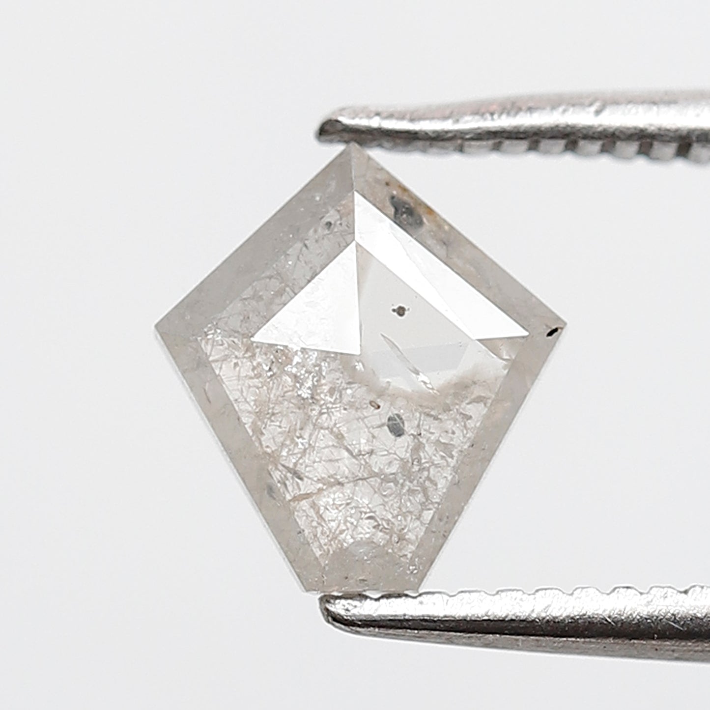 0.66 CT 7.60 MM Modified Kite Shape Salt and Pepper Diamond Translucent White Color Natural Loose Diamond