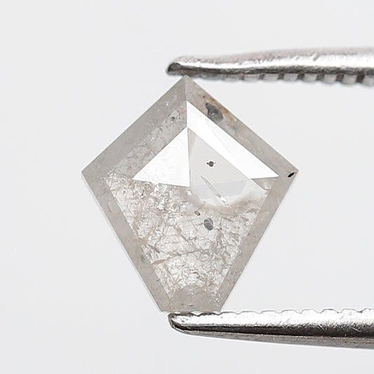 0.66 CT 7.60 MM Modified Kite Shape Salt and Pepper Diamond Translucent White Color Natural Loose Diamond