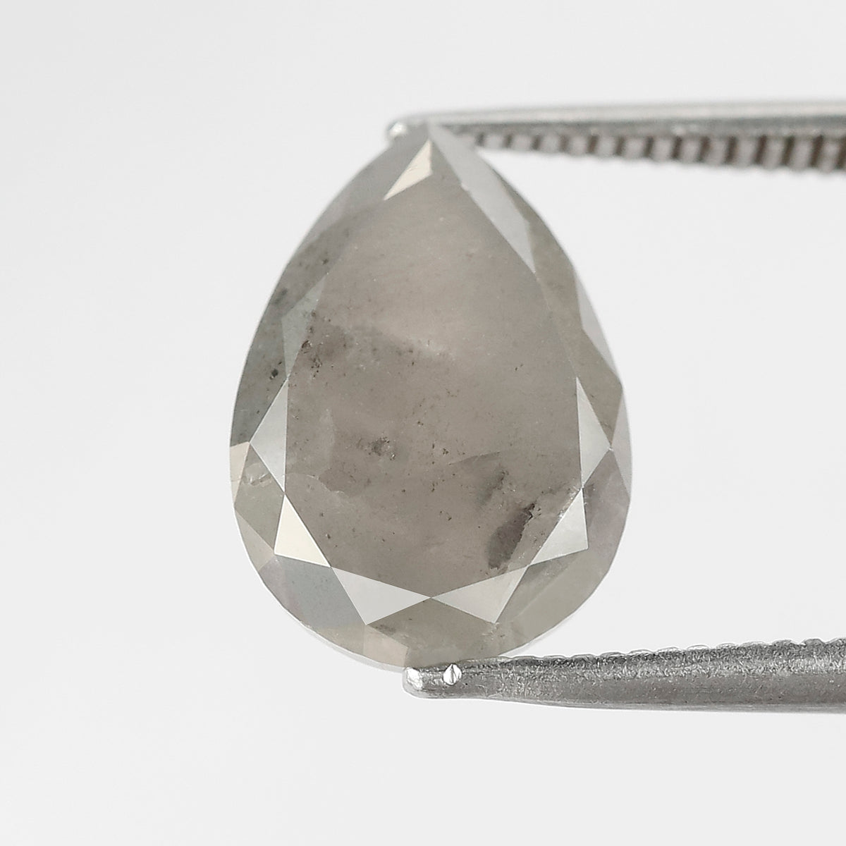 4.98 CT Pear Shape Salt and Pepper Diamond 12.80 MM black grey Color Loose Natural Diamond For Wedding Ring