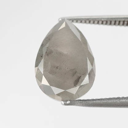 4.98 CT Pear Shape Salt and Pepper Diamond 12.80 MM black grey Color Loose Natural Diamond For Wedding Ring