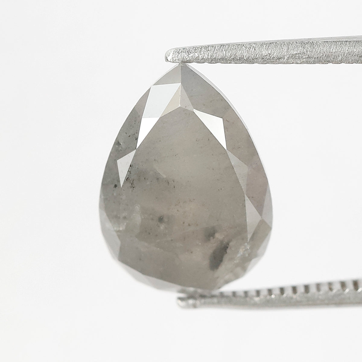 4.98 CT Pear Shape Salt and Pepper Diamond 12.80 MM black grey Color Loose Natural Diamond For Wedding Ring