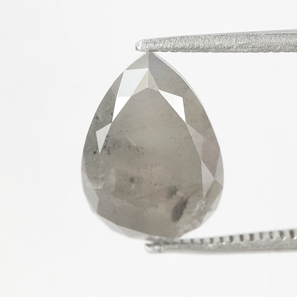 4.98 CT Pear Shape Salt and Pepper Diamond 12.80 MM black grey Color Loose Natural Diamond For Wedding Ring