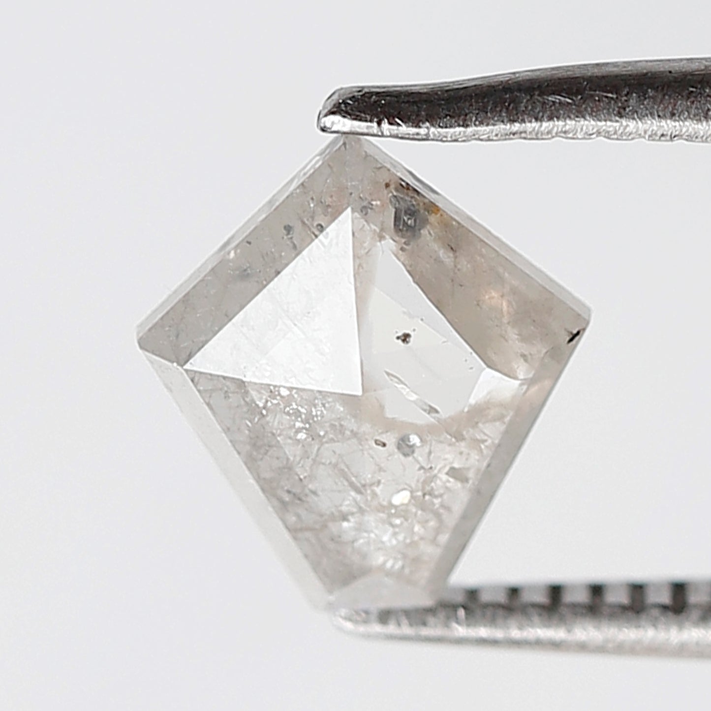 0.66 CT 7.60 MM Modified Kite Shape Salt and Pepper Diamond Translucent White Color Natural Loose Diamond