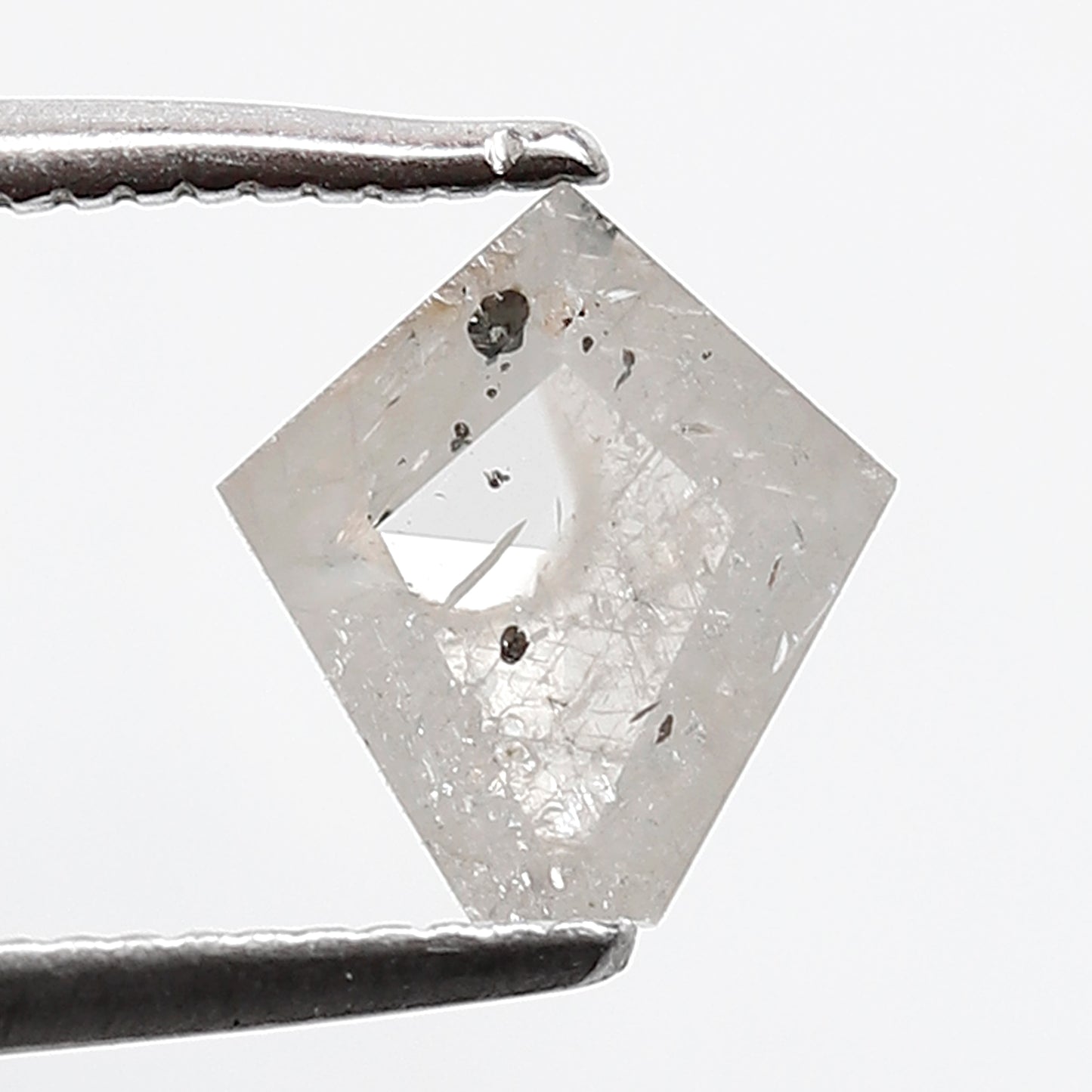 0.66 CT 7.60 MM Modified Kite Shape Salt and Pepper Diamond Translucent White Color Natural Loose Diamond