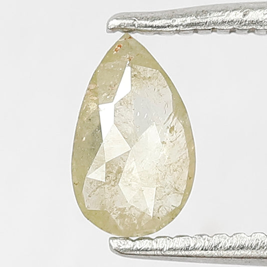 0.46 Ct Pear Rustic Diamond | 6.90 mm Natural Light Green Conflict Free Loose for Engagement Ring