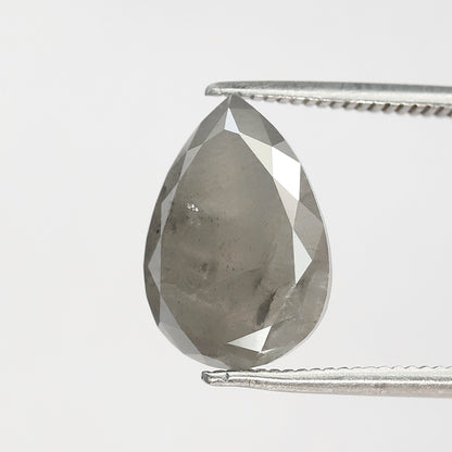4.98 CT Pear Shape Salt and Pepper Diamond 12.80 MM black grey Color Loose Natural Diamond For Wedding Ring