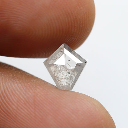 0.66 CT 7.60 MM Modified Kite Shape Salt and Pepper Diamond Translucent White Color Natural Loose Diamond