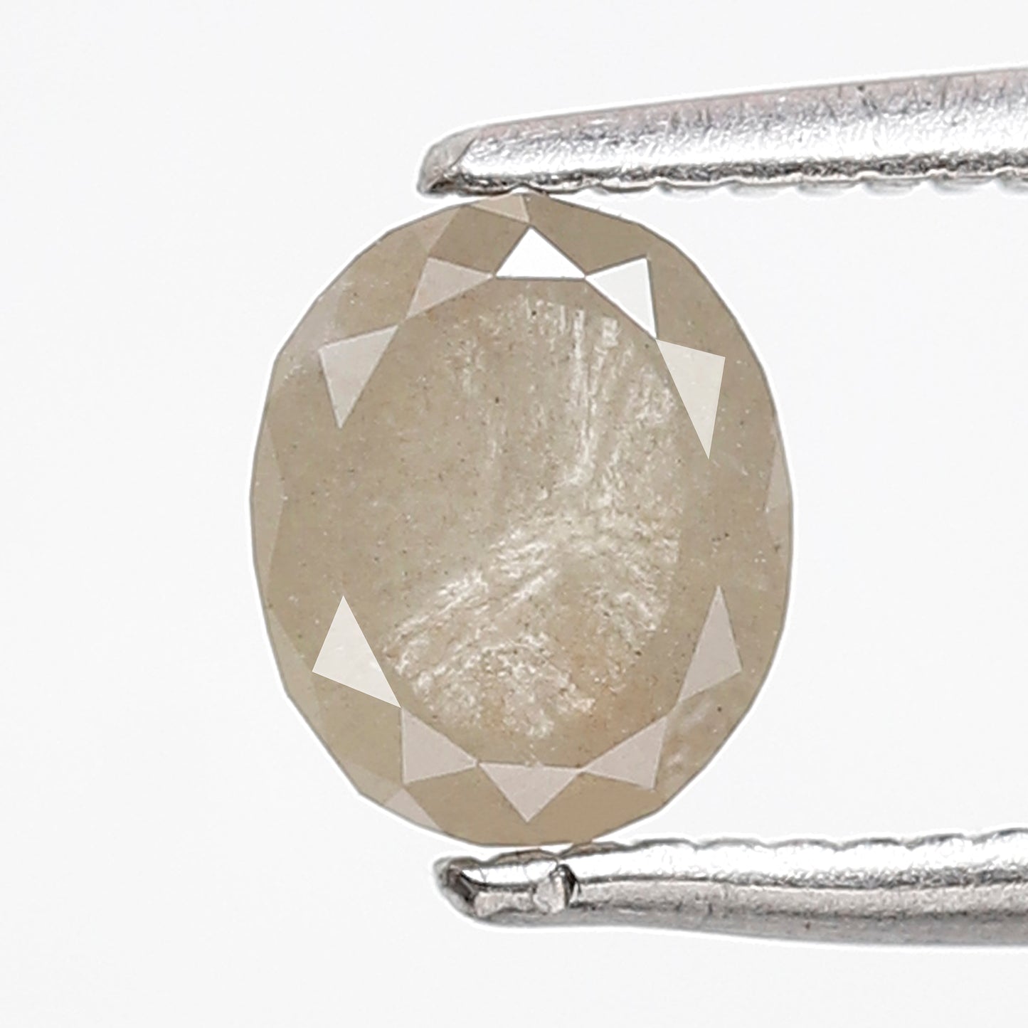 0.76 Ct 6 MM Oval Shape Salt and Pepper Diamond Loose Natural Grey Green Color Rustic Diamond