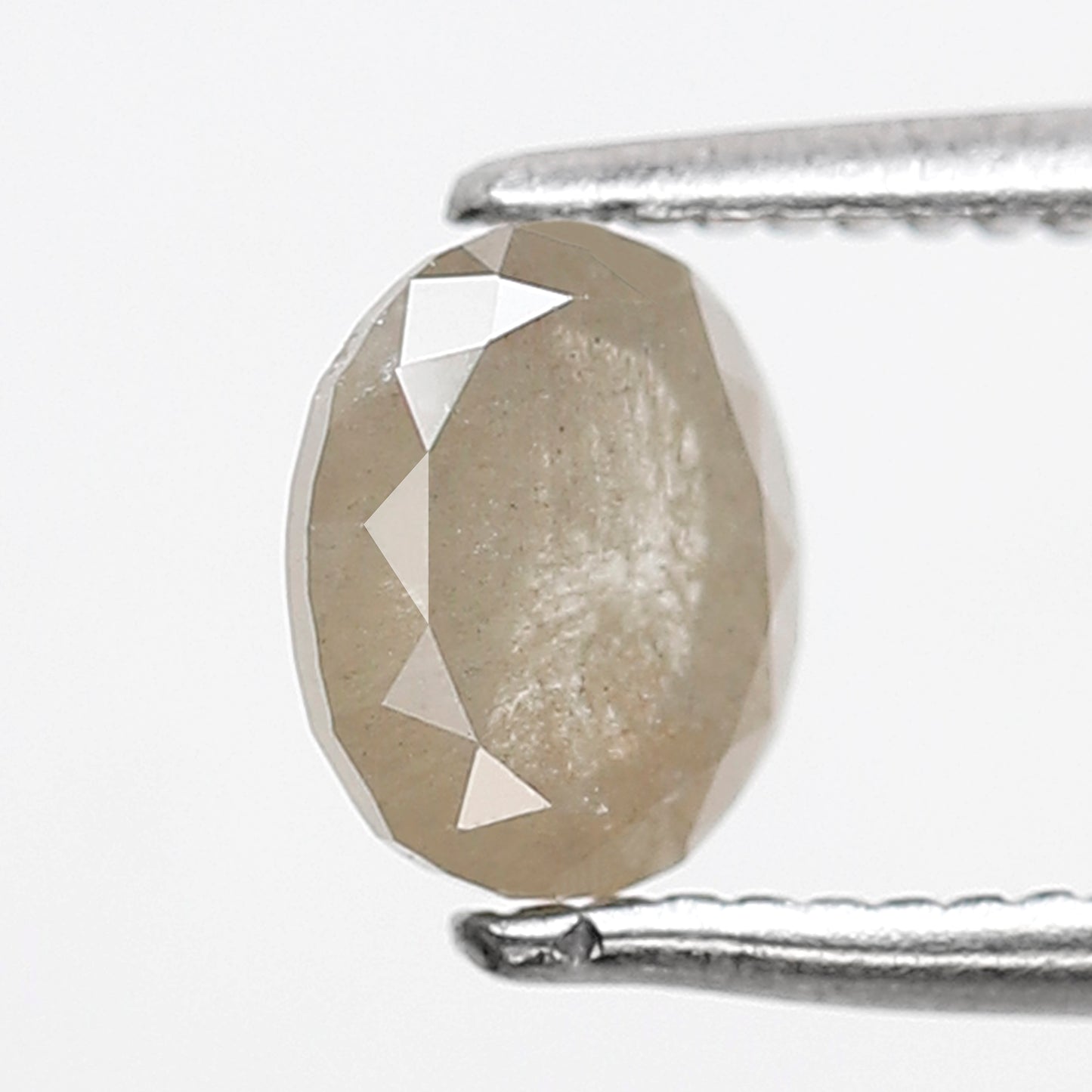0.76 Ct 6 MM Oval Shape Salt and Pepper Diamond Loose Natural Grey Green Color Rustic Diamond
