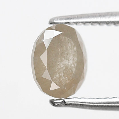 0.76 Ct 6 MM Oval Shape Salt and Pepper Diamond Loose Natural Grey Green Color Rustic Diamond