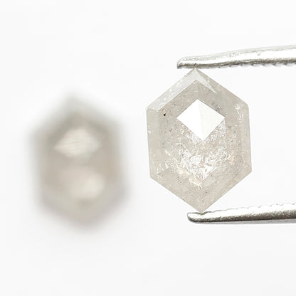 2.18 CT Splendid Hexagon Shape Grey Black Twin Pair Set Loose Natural Salt and Pepper Diamond ideal for making Custom Statement Earrings