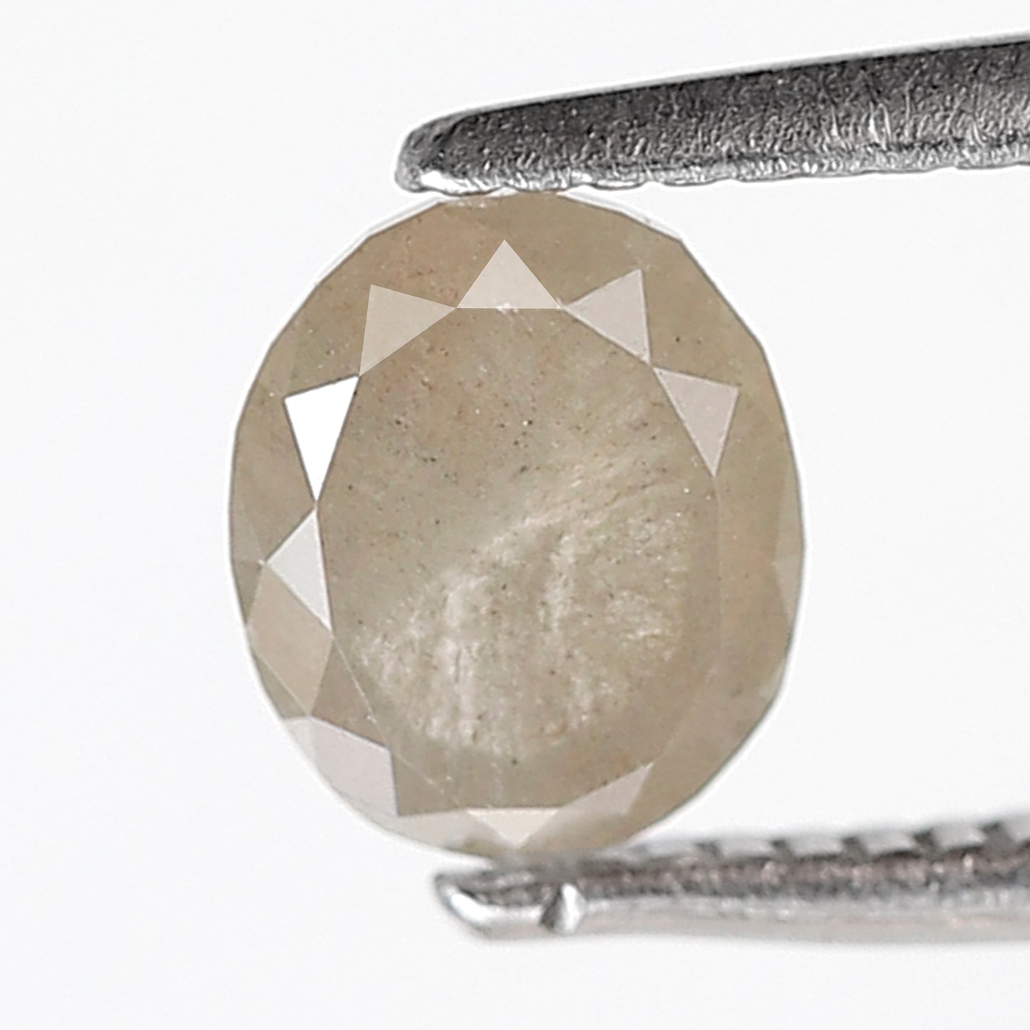 0.76 Ct 6 MM Oval Shape Salt and Pepper Diamond Loose Natural Grey Green Color Rustic Diamond