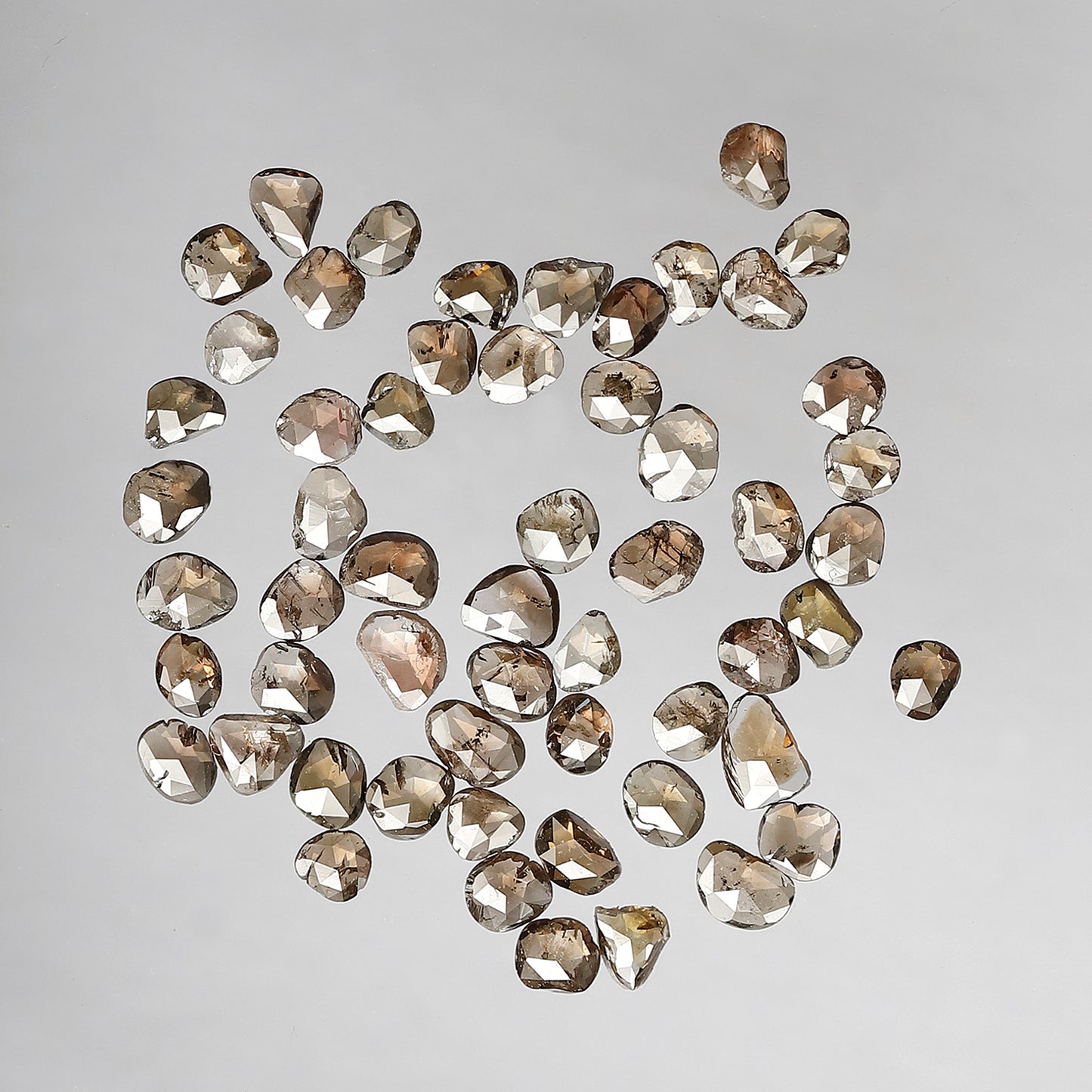 4.98 Ct English Polki Natural Diamond Lot | Champagne Color 56 Pcs Loose Diamonds