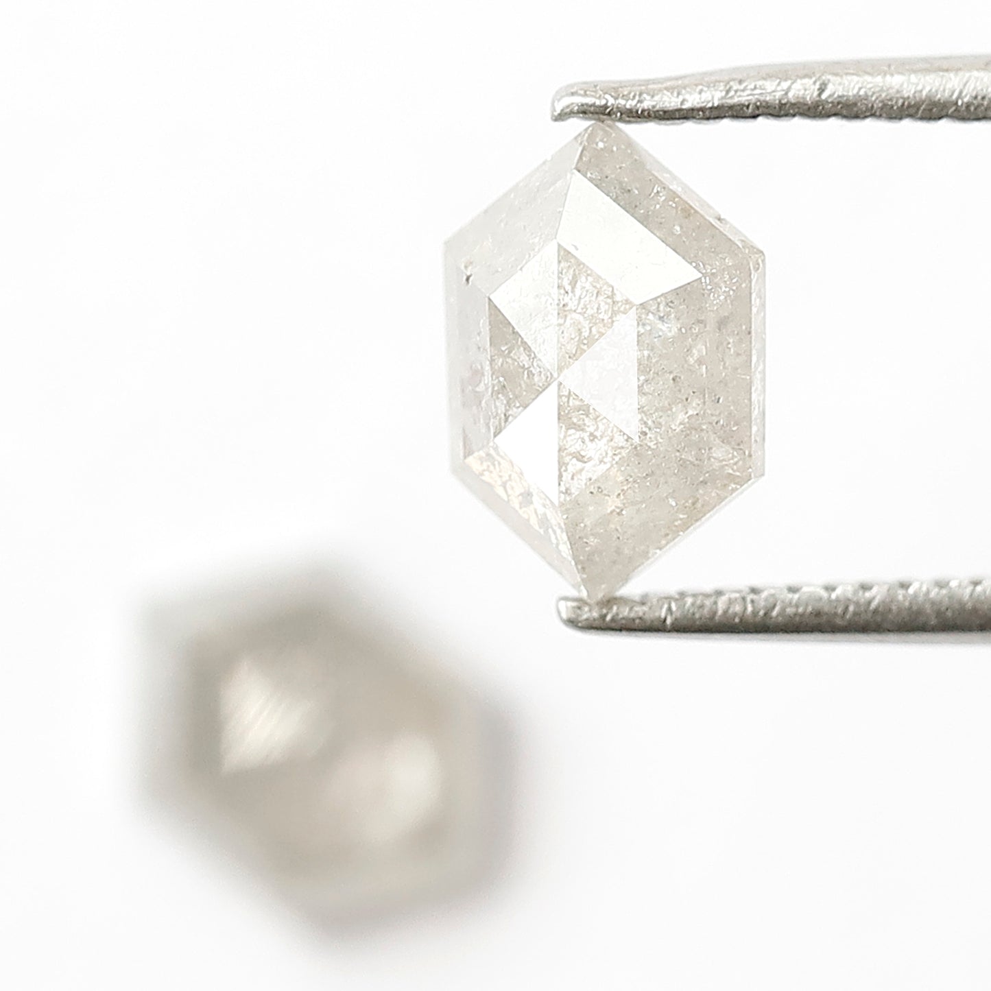 2.18 CT Splendid Hexagon Shape Grey Black Twin Pair Set Loose Natural Salt and Pepper Diamond ideal for making Custom Statement Earrings