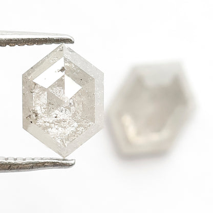 2.18 CT Splendid Hexagon Shape Grey Black Twin Pair Set Loose Natural Salt and Pepper Diamond ideal for making Custom Statement Earrings