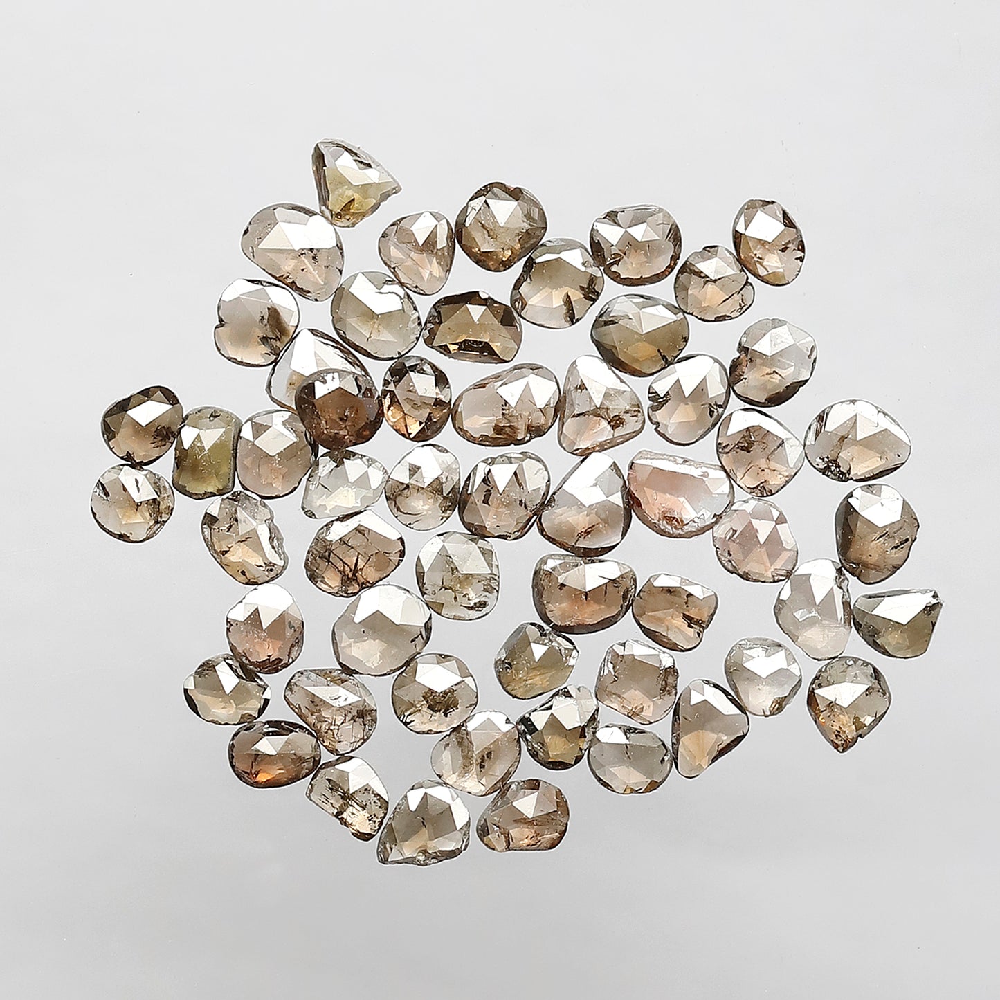 4.98 Ct English Polki Natural Diamond Lot | Champagne Color 56 Pcs Loose Diamonds