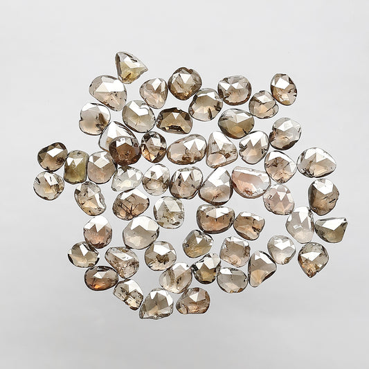 4.98 Ct English Polki Natural Diamond Lot | Champagne Color 56 Pcs Loose Diamonds