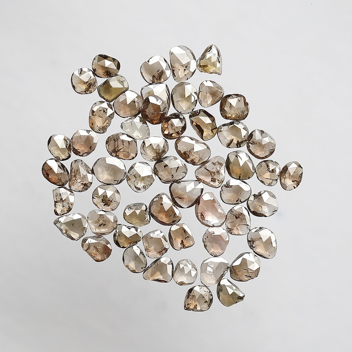 4.98 Ct English Polki Natural Diamond Lot | Champagne Color 56 Pcs Loose Diamonds