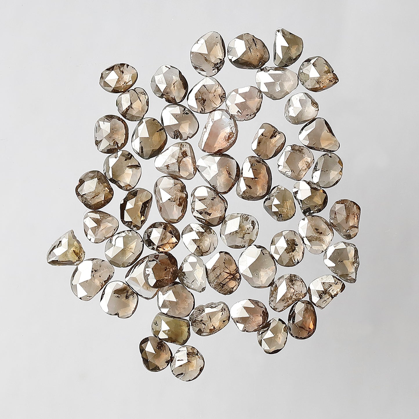 4.98 Ct English Polki Natural Diamond Lot | Champagne Color 56 Pcs Loose Diamonds