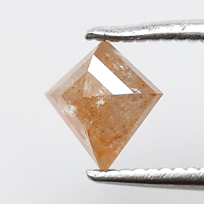0.70 CT 6 MM Kite Shape Salt and Pepper Diamond Rustic Orange Color Natural Loose Diamond